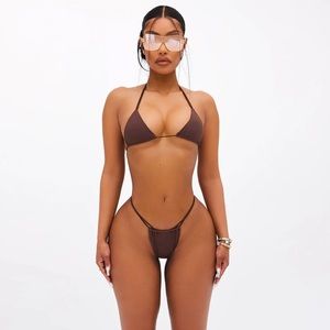 Double Up 2 Piece Brown Bikini